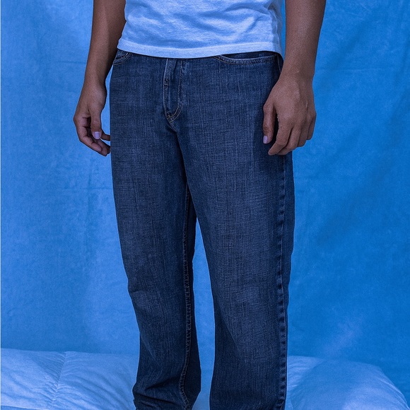 Lee Men’s Dark Wash Straight Leg Denim Jeans Size 36x32 Classic 100% Cotton - Picture 1 of 12